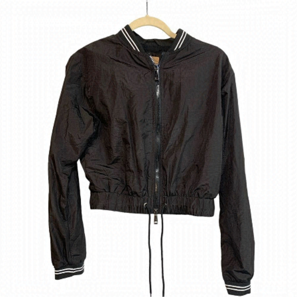 𝅺HARLOW Cropped Nylon Bomber Jacket